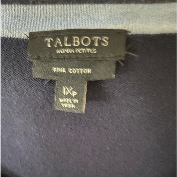 Talbots Pima Cotton navy blue cardigan, buttons, size XL Pettite - Picture 2 of 6
